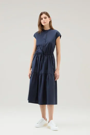 Vestito in popeline di puro cotone con balze                                                                                Melt