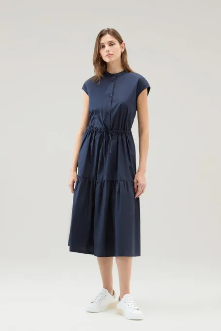 Vestito in popeline di puro cotone con balze                                                                                Melt