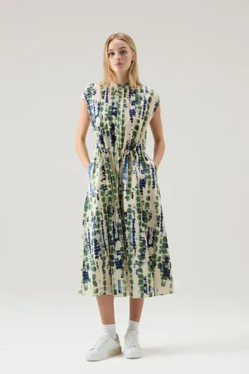 Vestito midi in popeline di cotone stampato                                                                                Light