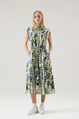 Vestito midi in popeline di cotone stampato                                                                                Light