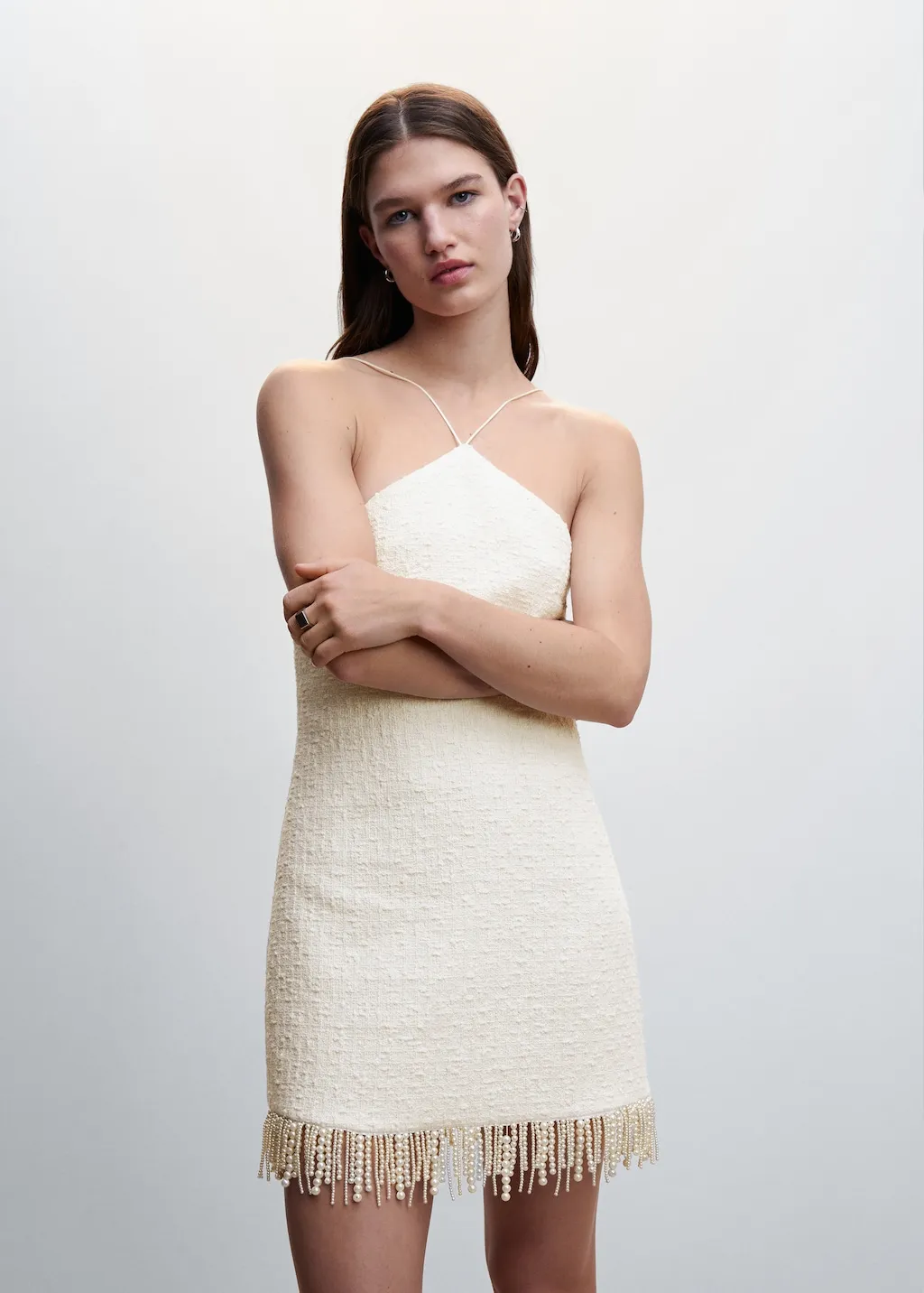 Vestito texture perle
