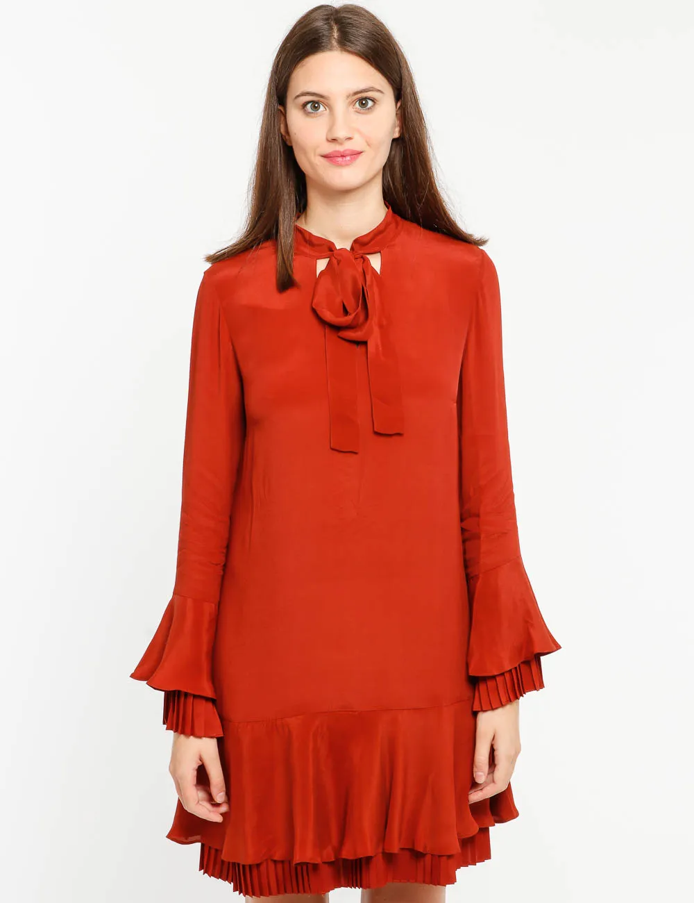 Vestito Twin Set con dettagli plissé