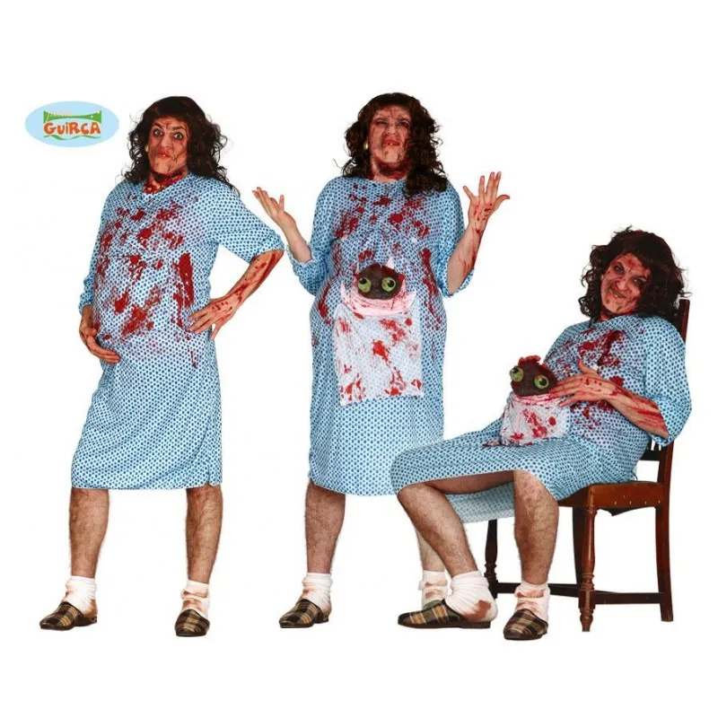 VESTITO ZOMBIE INCINTA INSANGUINATA TAGLIA UNICA CARNEVALE HALLOWEEN