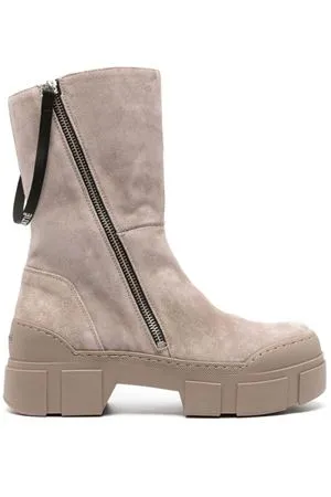 VIC MATIE' Calzature,Stivaletti Stivali Roccia in vitello scamosciato color taupe 