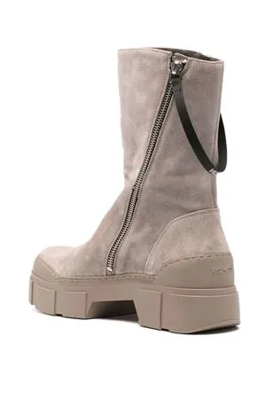 VIC MATIE' Calzature,Stivaletti Stivali Roccia in vitello scamosciato color taupe 