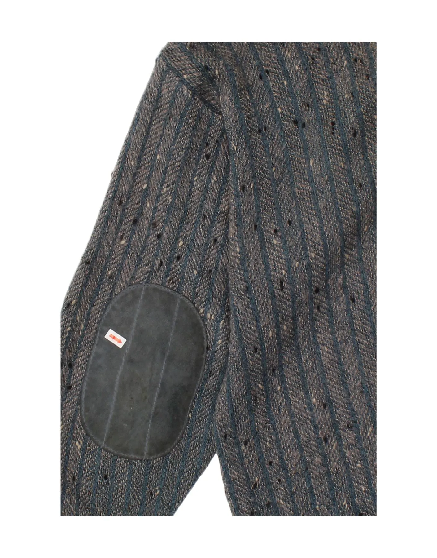 VINTAGE Mens Bomber Jacket UK 40 Large Blue Herringbone Alpaca Wool
