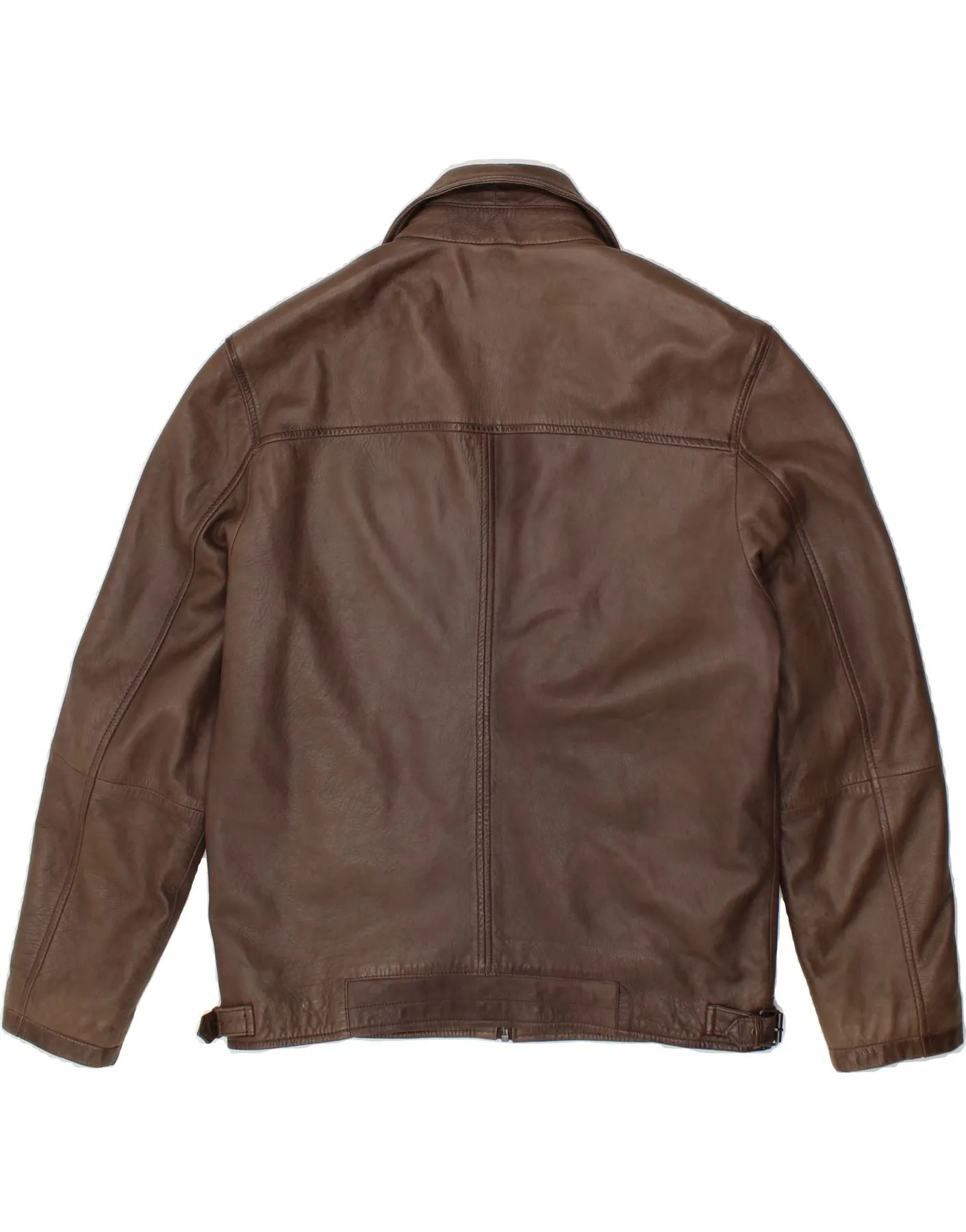 VINTAGE Mens Leather Jacket IT 50 Large Brown Leather