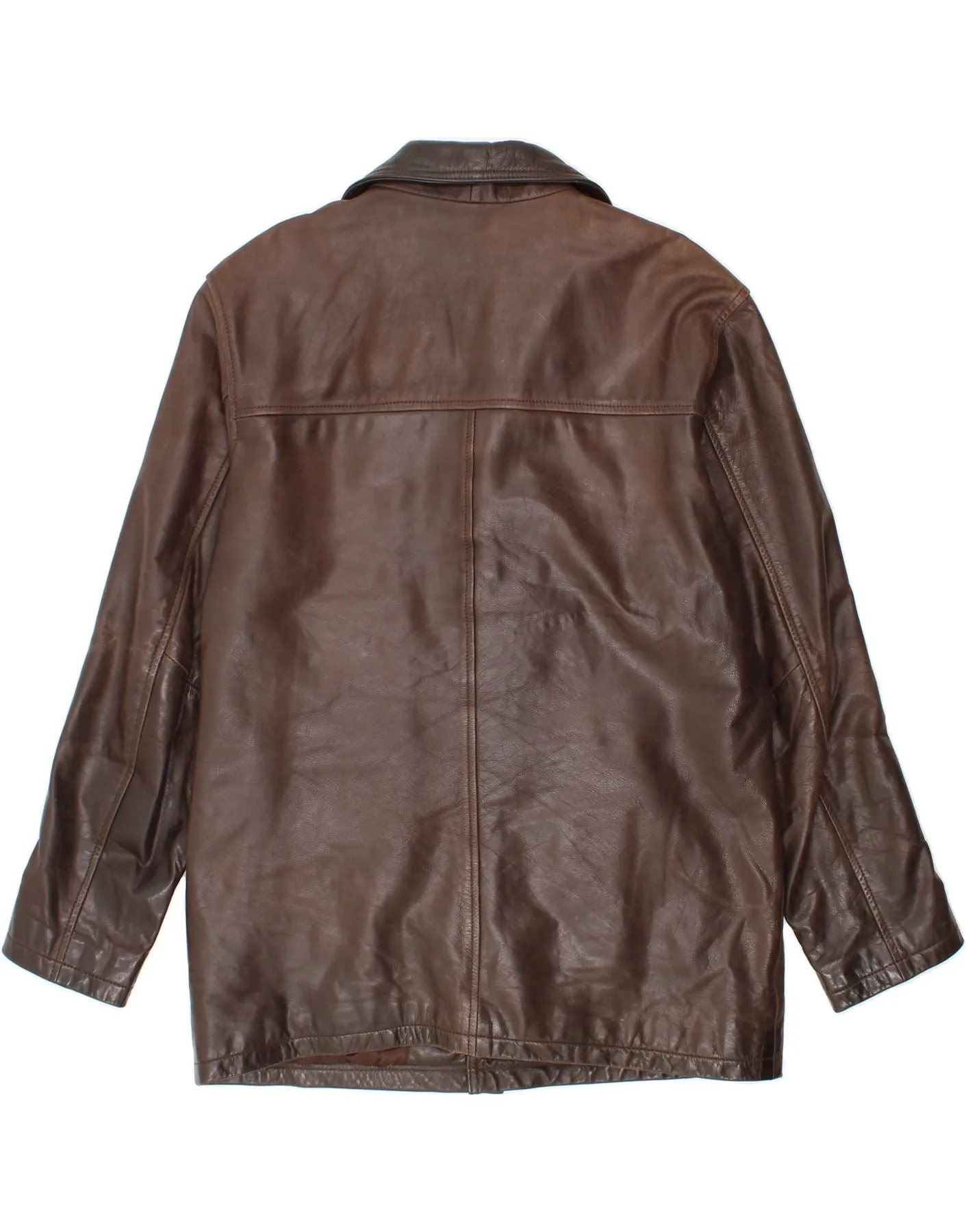 VINTAGE Mens Leather Jacket UK 38 Medium Brown Leather