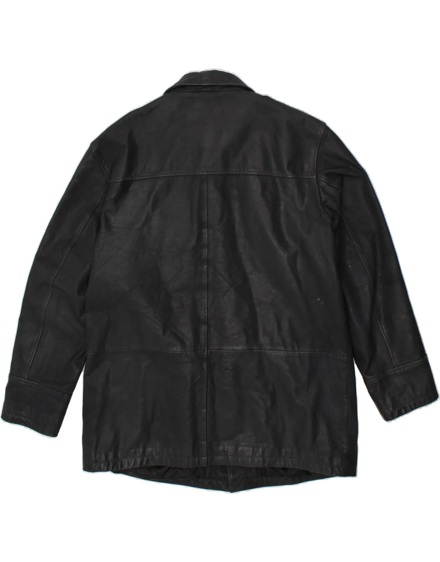 VINTAGE Mens Leather Jacket UK 40 Large Black Leather