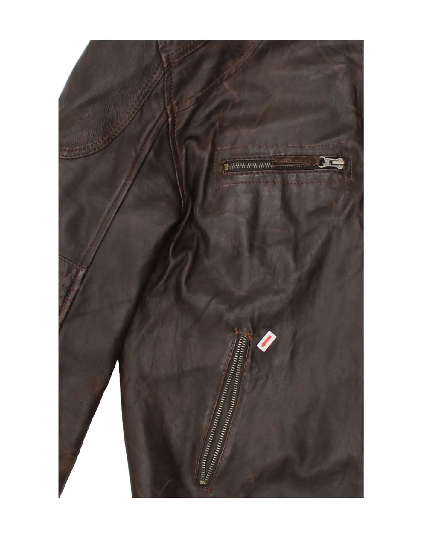VINTAGE Mens Leather Jacket UK 42 XL Brown Leather