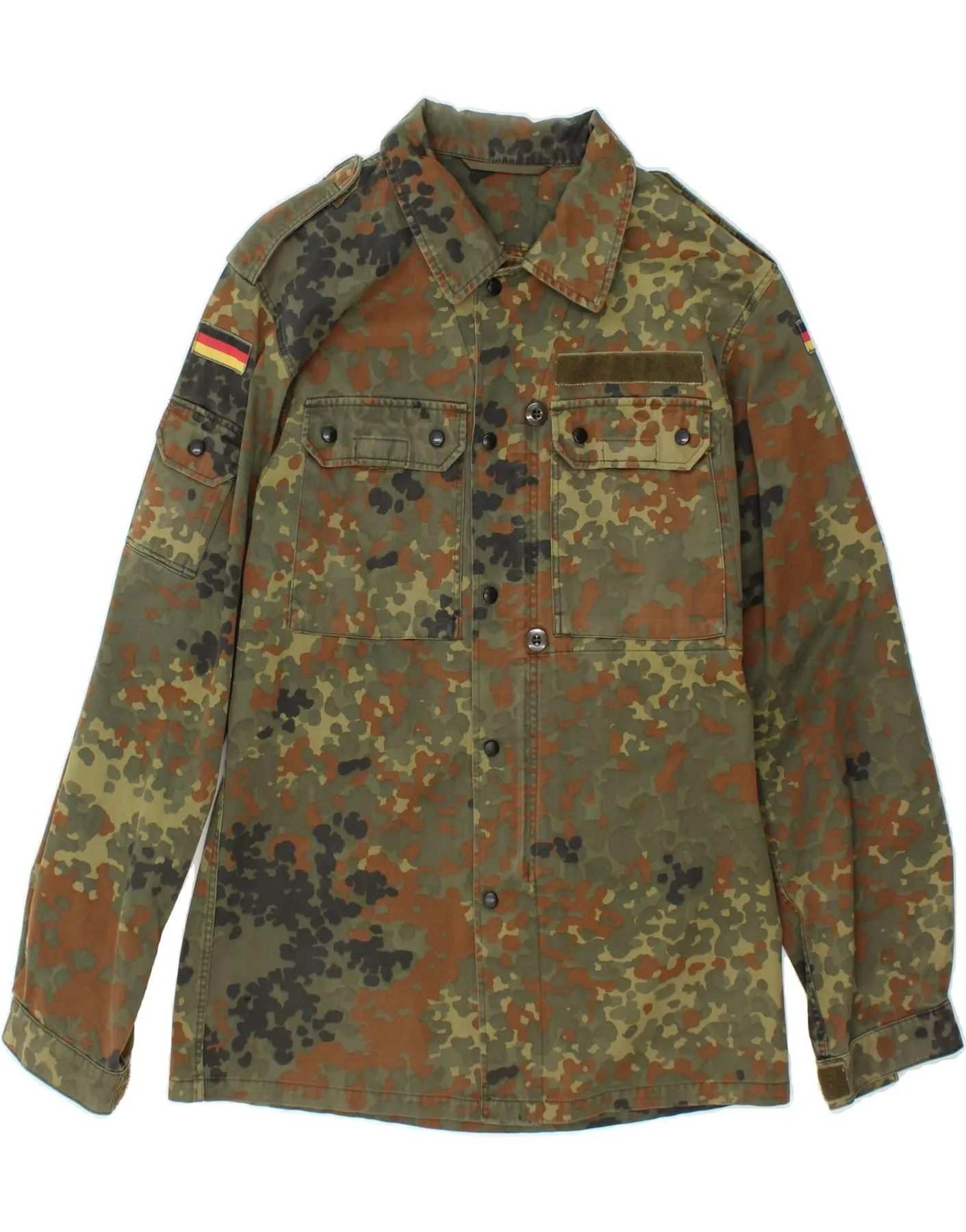 VINTAGE Mens Military Jacket UK 38 Medium Khaki Camouflage