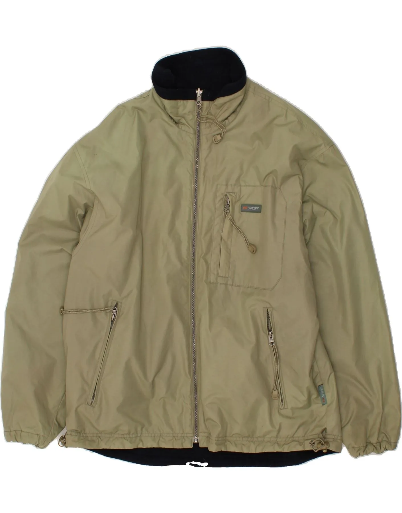 VINTAGE Mens Reversible Padded Jacket UK 40 Large Khaki Nylon