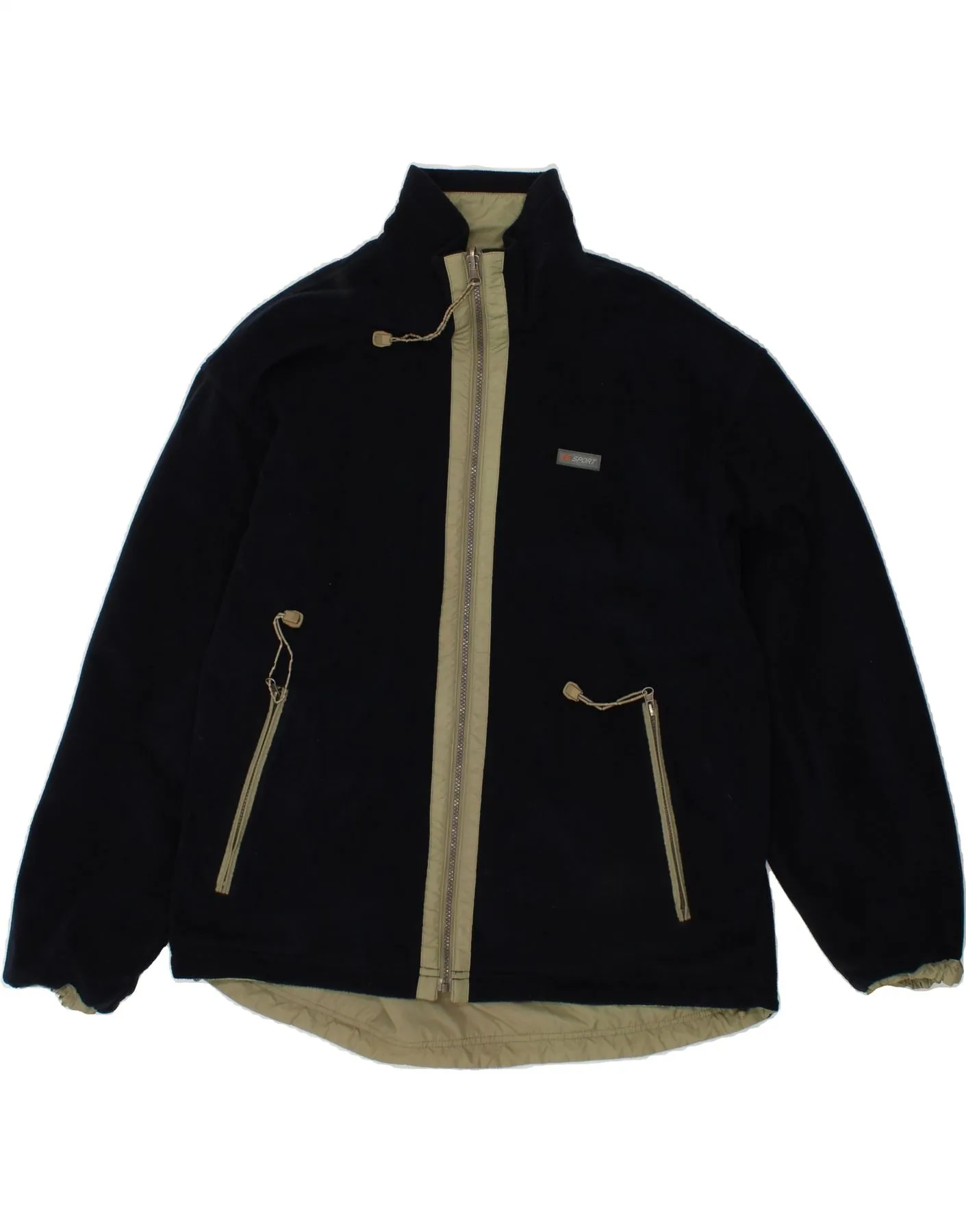 VINTAGE Mens Reversible Padded Jacket UK 40 Large Khaki Nylon