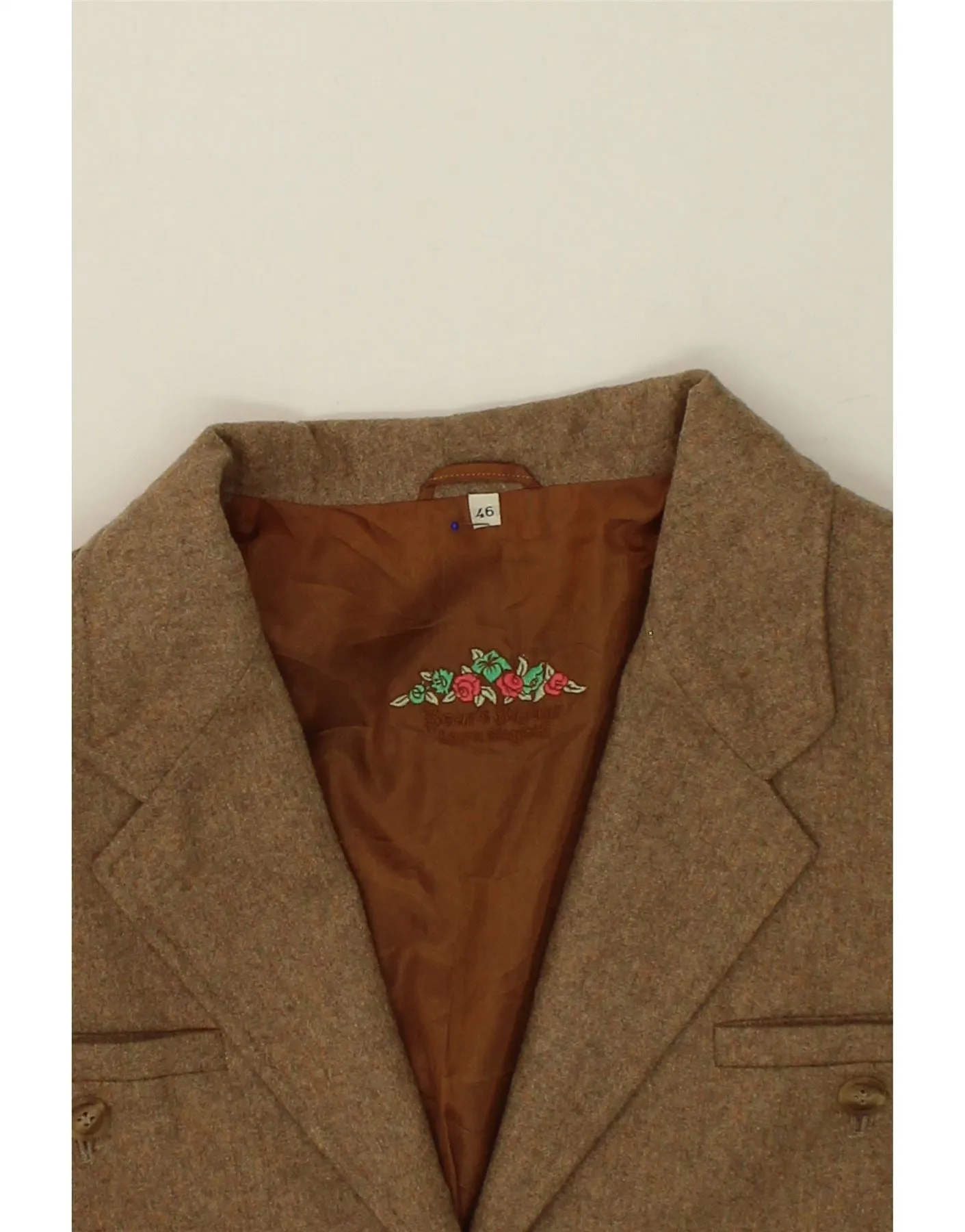 VINTAGE Womens 3 Button Blazer Jacket IT 46 Large Brown