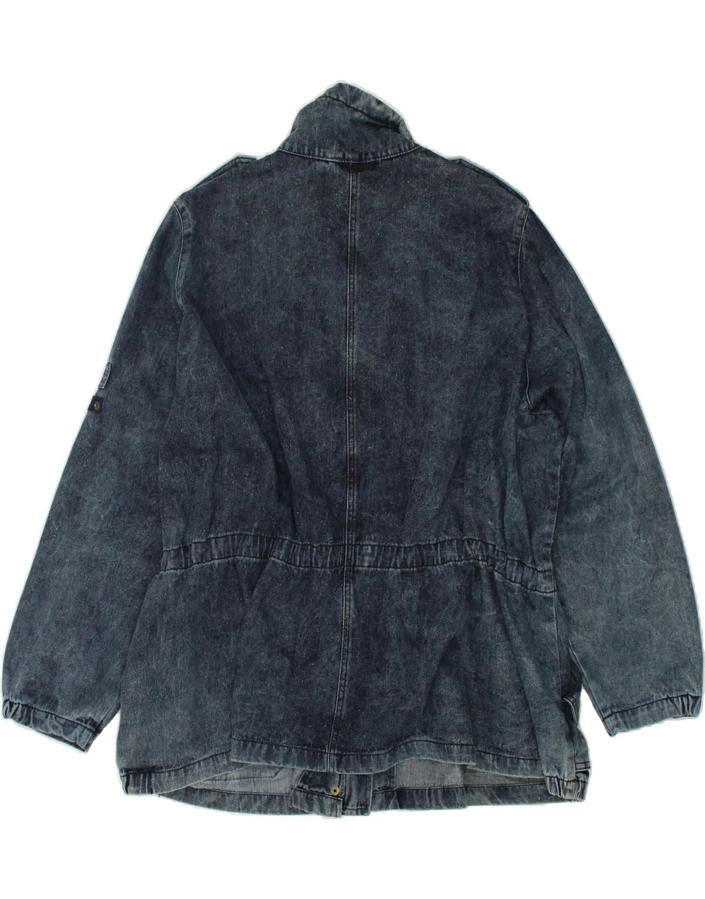 VINTAGE Womens Denim Jacket EU 52 3XL Navy Blue Cotton