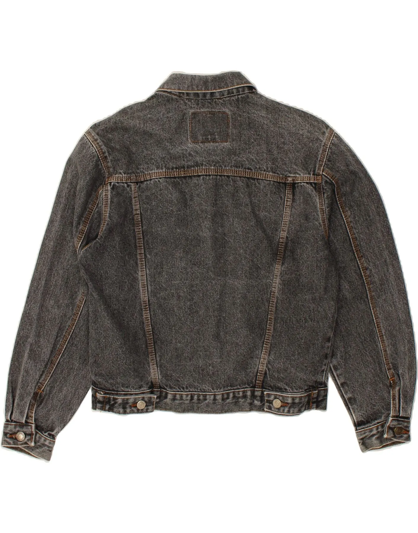 VINTAGE Womens Denim Jacket UK 16 Large Grey