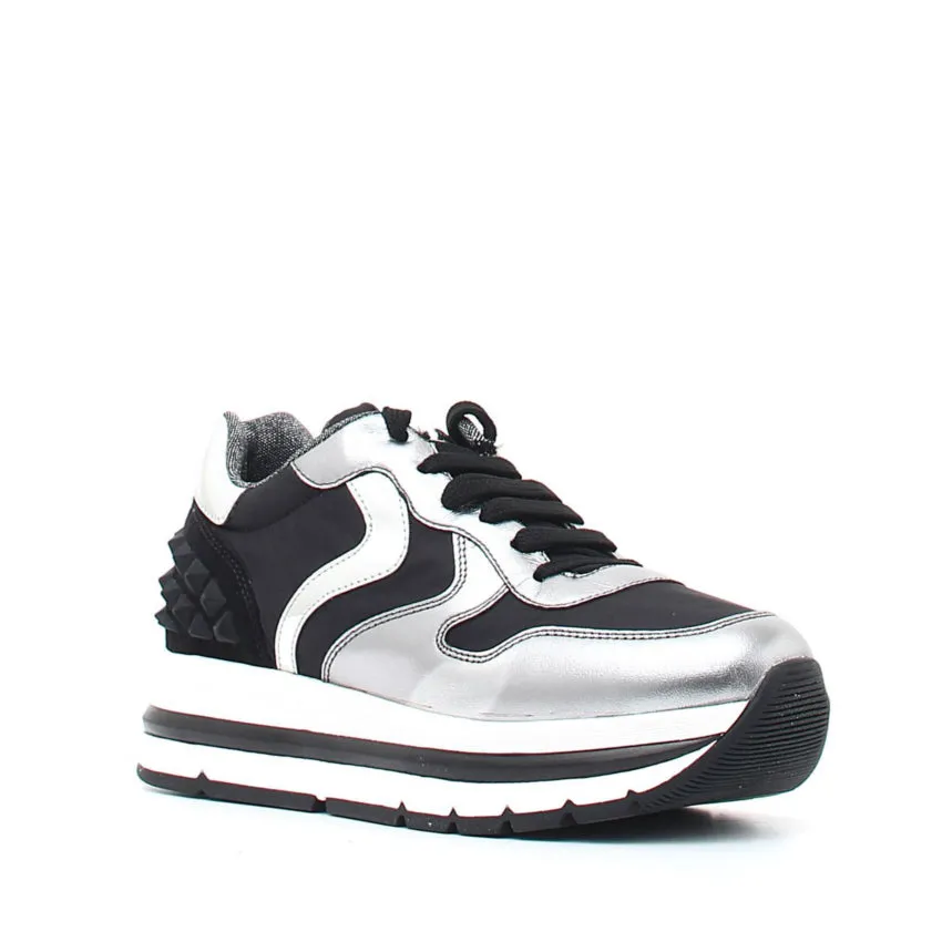 VOILE BLANCHE SNEAKERS 0012014312.02.1Q01 MARAN STUDS NAPPA LUX/NYLON ARGENTO - NERO