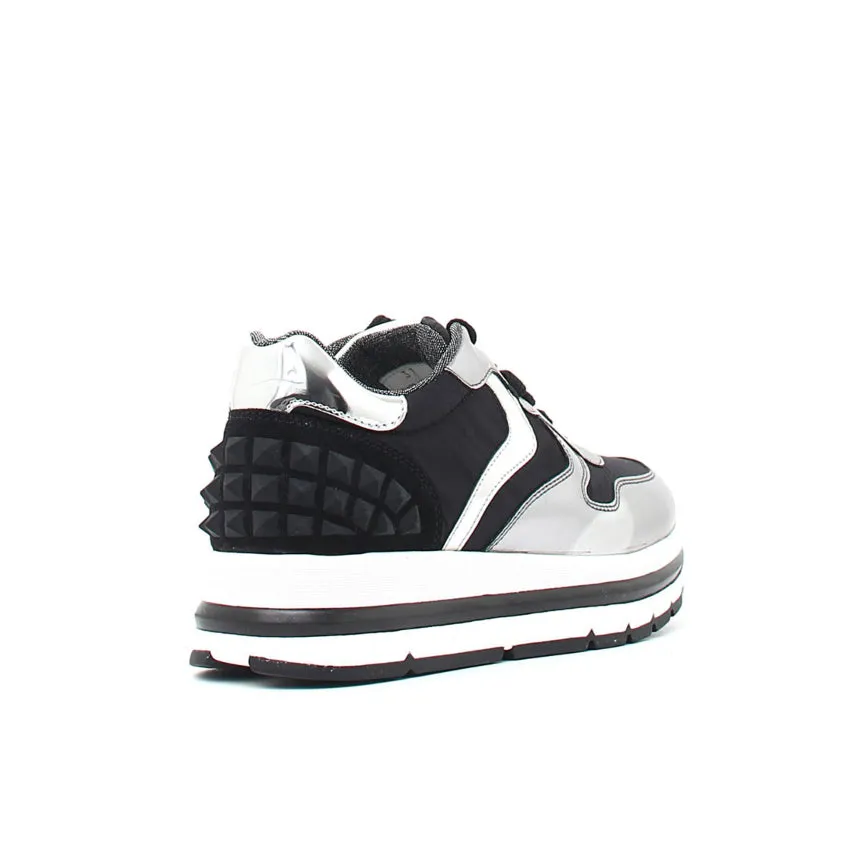 VOILE BLANCHE SNEAKERS 0012014312.02.1Q01 MARAN STUDS NAPPA LUX/NYLON ARGENTO - NERO