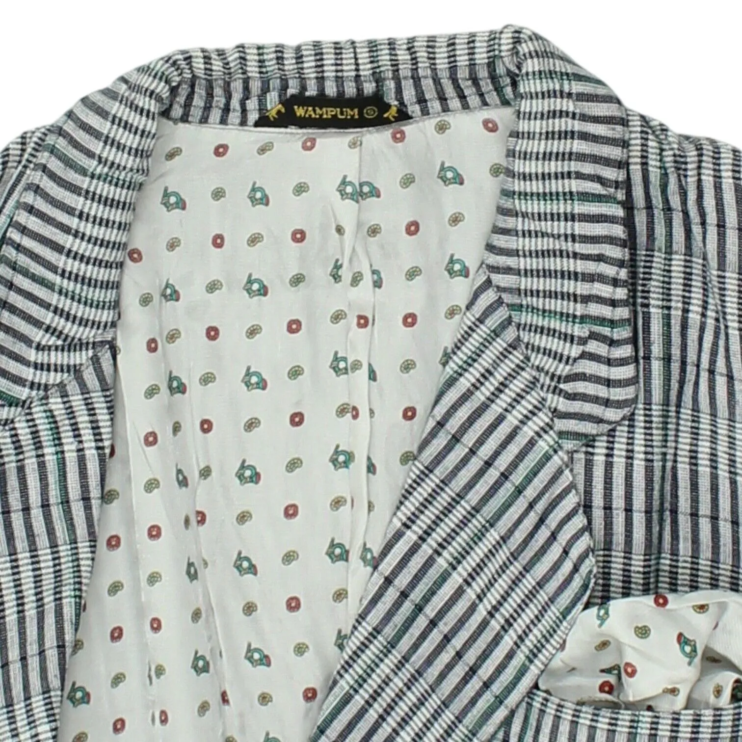 Wampum Mens Blue White Check Blazer Jacket | Vintage Smart Designer Suit VTG