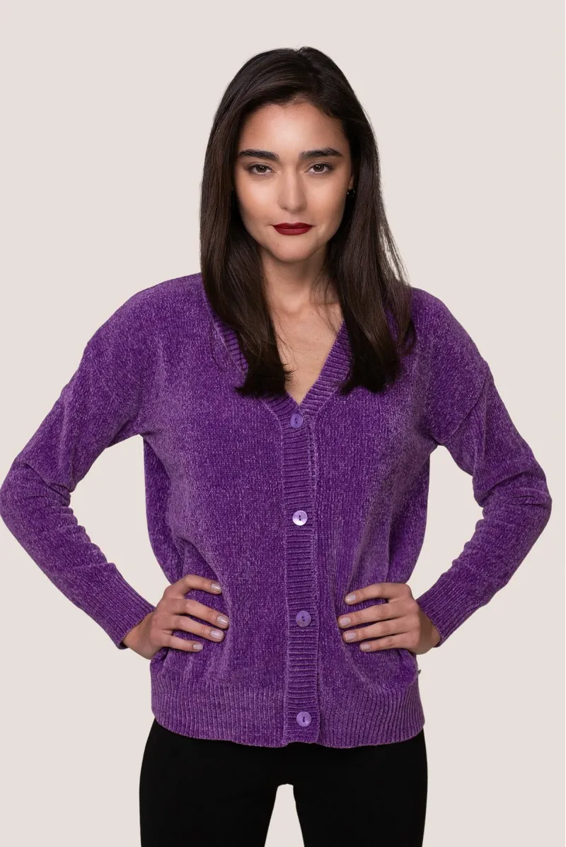 WHITE WISE CARDIGAN IN CINIGLIA - WW19041 