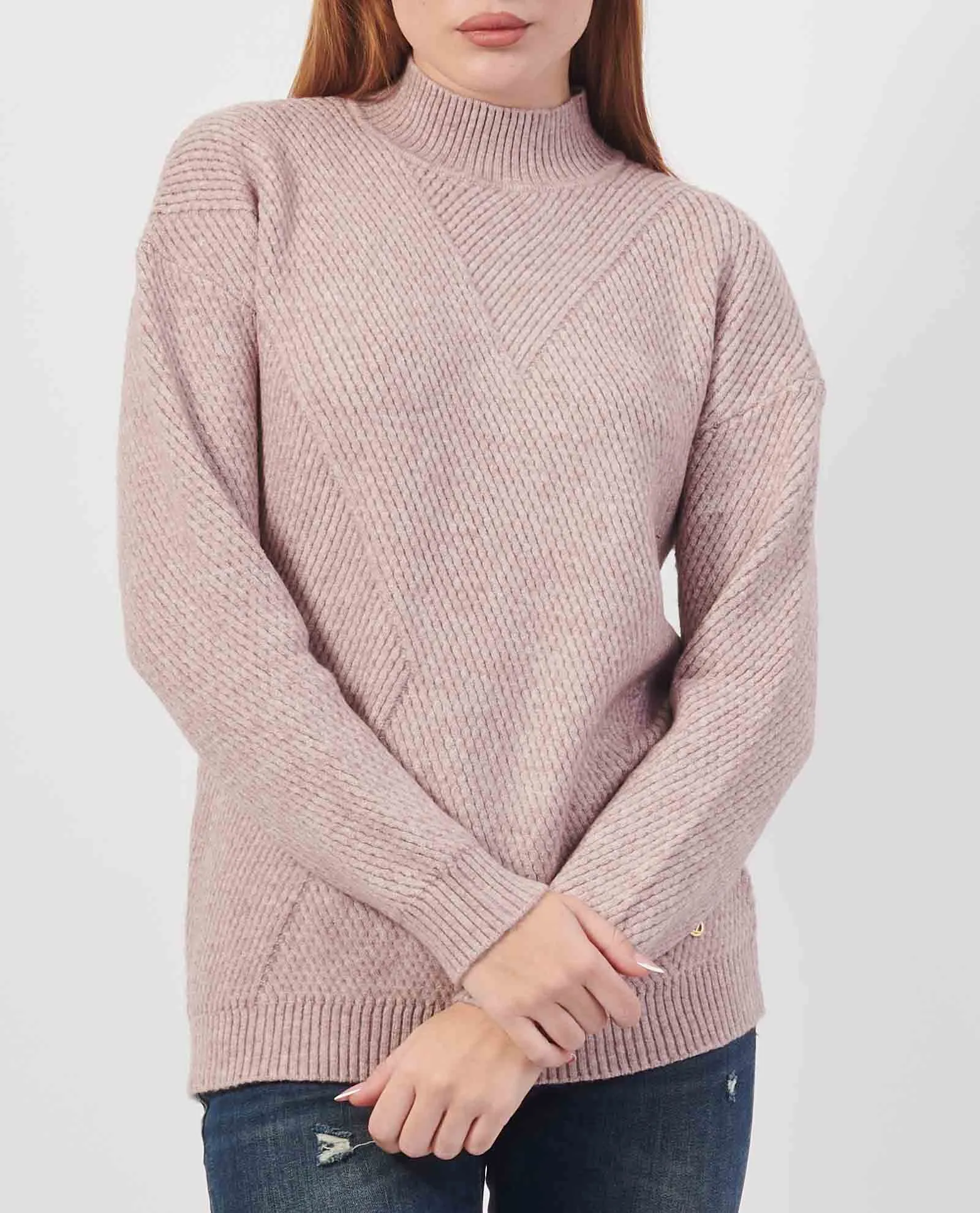 YES ZEE      Maglione a collo alto Yes Zee con trama all-over
