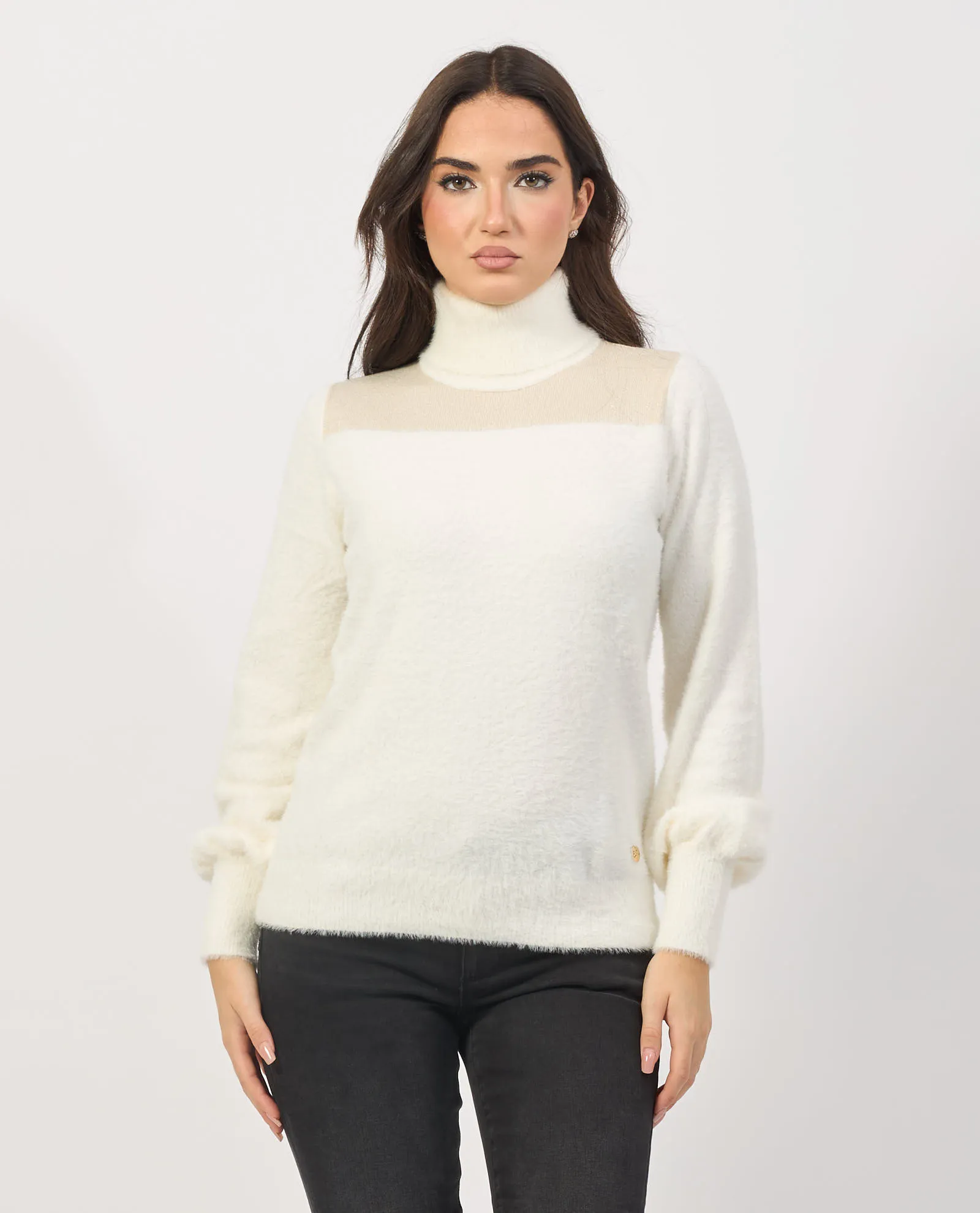 YES ZEE      Maglione a collo alto Yes Zee effetto mohair