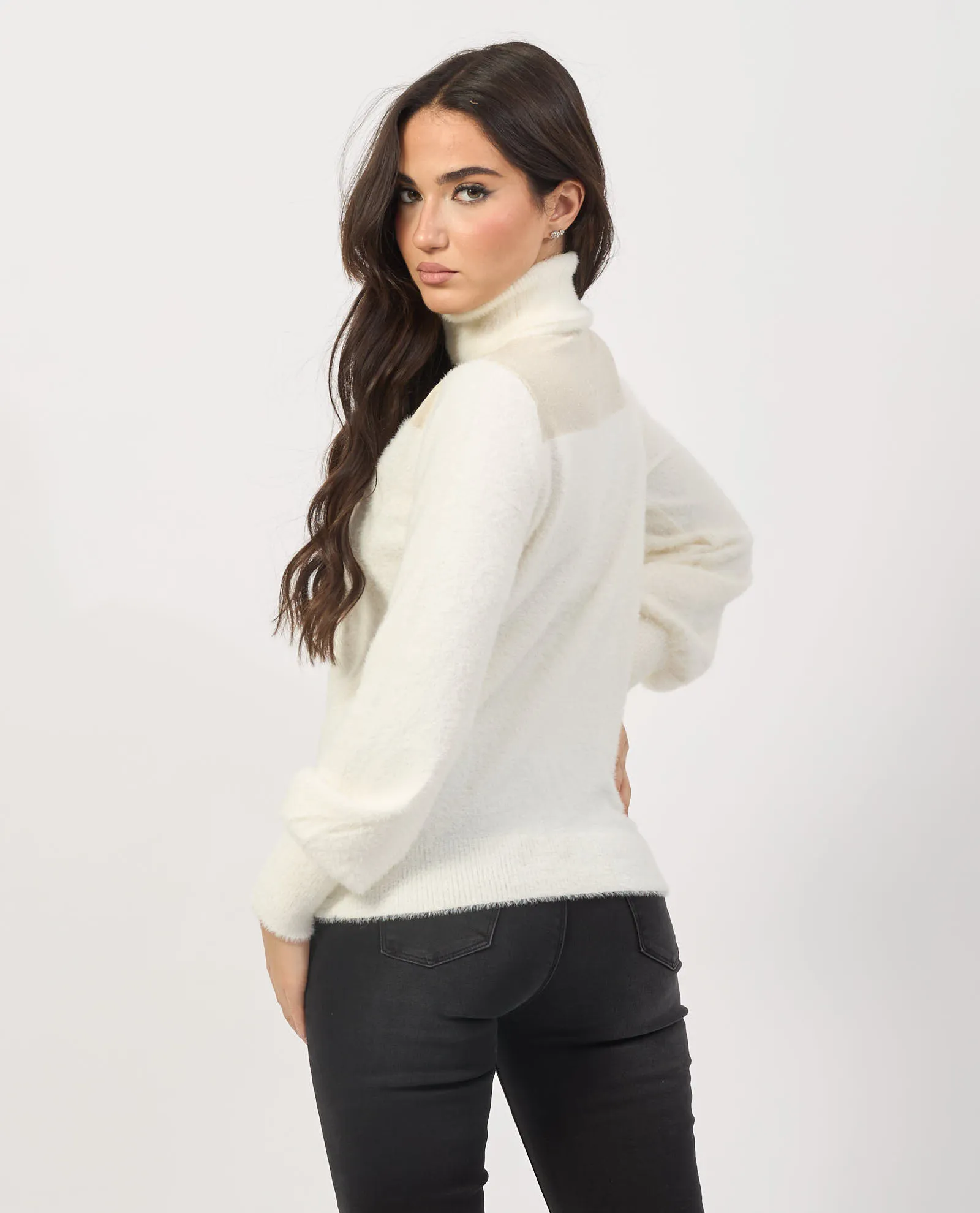 YES ZEE      Maglione a collo alto Yes Zee effetto mohair